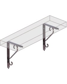 Resim Ferforje Raf Altı Ayak Dekoratif Raf Tutucu 135 x 190 mm Bakır Montaj Aparatı (2 Adet) Vida Hediye 