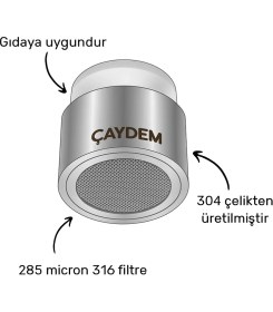 Resim Çaydem Çay Makinesi Metal Musluk Süzgeci 