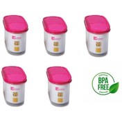 Resim Geseus Moon Star Modüler Kapaklı Kuru Gida Saklama Kabı 1,2 Lt X 5adet Mb-11 