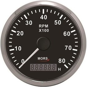 Resim Mors Devir Göstergesi Motor Zaman Saatli 12-24V 8000 Rpm Siyah 