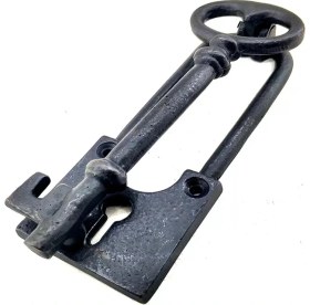Resim LTG Nova Antika Tarz Dekoratif Pirinç Anahtar Kapı Tokmağı, Taktak - 170X60MM, Oksit 