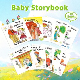 Resim 10 Farklı Bulmacalı Çocuk İngilizce Aydınlatma Bilişsel Okuyucuları 1 Set, Güzel İllüstrasyonlu ve Yuvarlak Köşeli Erken Öğrenme Hikaye Kitapları Elleri Yaralamayacak Şekilde Tasarlanmış Çocuğun Hayal Gücünü Geliştiriyor 