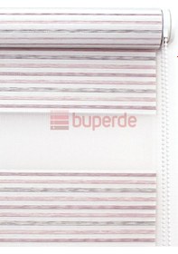 Resim Buperde Pembe Pudra Beyaz Renkli Pilise Pliseli Zebra Stor Perde 