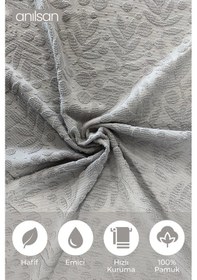 Resim 2'li Ela Banyo Havlusu - 70x140 Cm, 570gr, %100 Pamuk, Spa Ve Otel Havlusu, Günlük Kullanıma Uygun Gri 