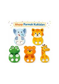 Resim Hayvanlar Parmak Kuklalar Ahşap Boyama Etkinlik Seti Eğitici Çocuk Aktivite Fırça Akrilik Kreş Okul 