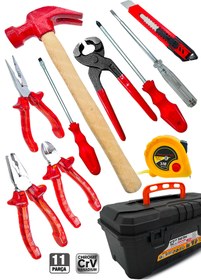 Resim PROXTECH 11 Pcs Full Takım El Aleti Kiti Pense Kombin,3 Metre,çekiç,yıldız,düz,kerpeten Tamir Kiti 