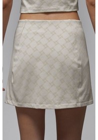 Resim Nike Jordan Brooklyn Slim Fit High Rise Knit Skort Kadın Yüksek Bel Dar Kesim Taytlı Etek Şort Bej Kahverengi - Bej 