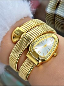 Resim Mmctech Yeni Serisi Özel Tasarım Taşlı Yılan Modeli Metal Kordon Kadın Kol Saati 