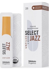 Resim D'addario Orrs05tsx2s Organic Select Jazz Unfiled Tenor Saksafon Kamışı No: 2 Soft Profesyonel/caz - 5'li Paket Kimyasalsız Organik Tarım Sertifikalı Ve Esnek Çalım 
