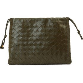 Resim Bottega Veneta Dustbag Haki Kadın Deri El Portföyü 