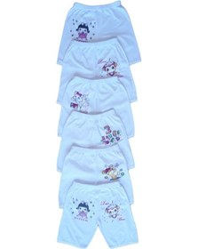 Resim Kız Çocuk % 100 Pamuklu Penye Paçalı Külot 6 Adet Çok Renkli 