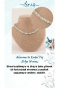 Resim Deniz Doğal Taş Sertifikalı Akuamarin ( Taşlar) Doğaltaş Kolye 6 Mm, M015 