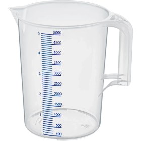 Resim PremiumPort Şeffaf Plastik Maşrapa 5000ML, Dayanıklı ve Kullanışlı Ölçekli 