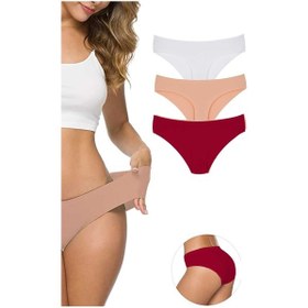 Resim 3 Adet Kadın Dikişsiz Lazer Kesim Esnek Iz Yapmayan Külot S7 (542315534) Çok Renkli 