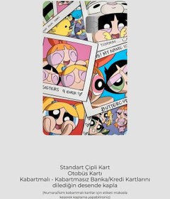 Resim Powerpuff Girls Animasyon Tasarımlı - Papara, Tosla, Otobüs Kart Kaplama Stickeri Kredi Kartı Için Diğer 