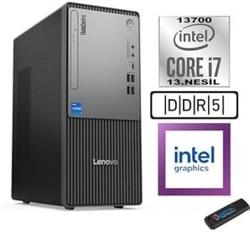 Resim Lenovo Thinkcentre Neo 50T Gen5 Intel Core I7 13700 48GB Ddr5 256GB SSD Windows 11 Home Intel UHD 770 12UB000LTRH16+ZETTA Flash Bellek 