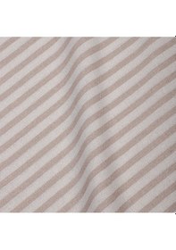 Resim Bej Çizgili Keten Kumaş - Yıkanmış Kumaş 100x230cm Renkli 