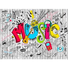 Resim Müzik Yazılı - Resimli Duvar Kağıdı (361413776) 