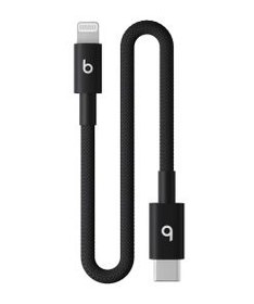 Resim Beats USB-C - Lightning Örgülü Kısa Kablo (20 cm) Jet Siyah MEQM4EE/A 