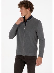 Resim U.s. Polo Assn. Erkek Gri Melanj Hırka Triko 50313721-vr086 Gri Melanj 