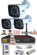 Resim IDS 3 Kameralı Set - 5mp Sony Lensli Fullhd Gece Görüşlü Güvenlik Kamerası Sistemi - 2034-set3-320gb 