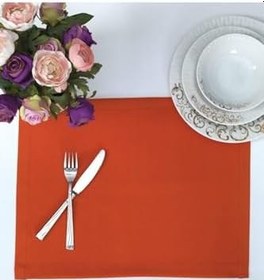 Resim Tropik Home Amerikan Servis Pamuklu Turuncu Renkli Masa Ve Salon Sunum Supla 35x45 