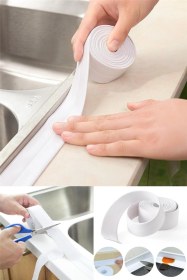 Resim Mutfak Lavabo Klozet Duvar Duşakabin Derz Dolgu Fayans Kapatıcı 1,5 Mt Su Sızdırmaz Geçirmez Bant 