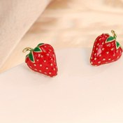 Resim Sevimli Çizgi Film Çilek Küpeler: Günlük Kullanım veya Partiler için Mükemmel 316 Paslanmaz Çelik İğneli Çinko Alaşımlı 