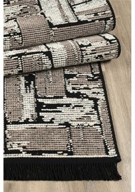 Resim Kaymaz Taban Yıkanabilir Oturma Odası Salon Çocuk Odası Mutfak Chenille Kilim 282 Bej 