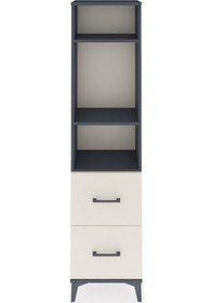 Resim Arges Dolap 3 Raflı 2 Çekmeceli 44x30x182 Antrasit-aytaşı Antrasit 