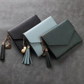 Resim Kadın Cüzdanı - Sevimli Püsküllü Kolye Uçlu Dekoratif Çanta, Moda Minimalist Kadın Cüzdanı, Çıtçıtlı Madeni Para Cüzdanı, Kısa Cüzdan, Kartlık, Kart Tutucu, Şirin Cüzdan, Şirin Cüzdanlar, Kadınlar İçin Şirin Cüzdanlar 