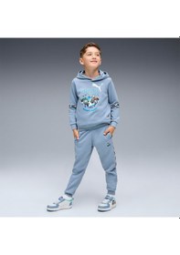 Resim Puma Hot Wheels Çocuk Mavi Kapüşonlu Sweatshirt Mavi 