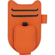 Resim Fochsia Turuncu Mikrofiber Deri Evrak Organizatörü Gözlük Kart Kalem Kompakt. 