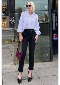 Resim Madmext Siyah Slim Fit Kadın Mom Jean Mg1738-siyah Siyah 