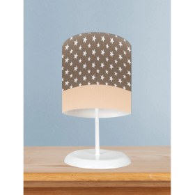 Resim Mekta Home Bebek ve Çocuk Odası Sarı Gri Bulutlar Desenli Abajur 