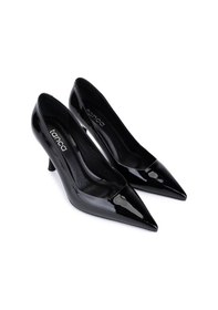 Resim Tamer Tanca Kadın Siyah Rugan Topuklu Ayakkabı 1160 3400 Bn Ayk Sk25-26 Sıyah Rgn Siyah 