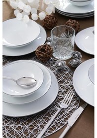 Resim Güral Porselen Elegant Roden 24 Parça 6 Kişilik Yemek Takımı Gümüş 