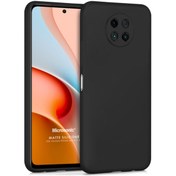 Resim Matte Silicone Xiaomi Redmi Note 9 5g Kılıf Siyah Microsonic