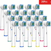 Resim 20 adet Yumuşak Elektrikli Diş Fırçası Yedek Başlıklar, Beyaz, Oral B ile Uyumlu, Profesyonel, Oral B Yedek Başlıklar Dolumu için 