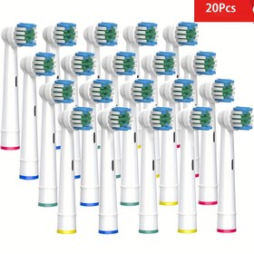 Resim 20 adet Yumuşak Elektrikli Diş Fırçası Yedek Başlıklar, Beyaz, Oral B ile Uyumlu, Profesyonel, Oral B Yedek Başlıklar Dolumu için 