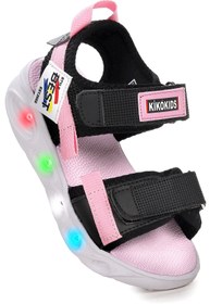 Resim Kiko Kids Best Işıklı Kız/Erkek Çocuk Cırtlı Sandalet Ayakkabı 