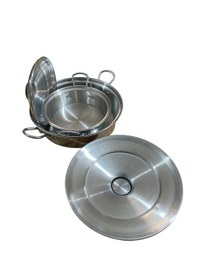 Resim Mobilreyon Alüminyum Kızartma,pilav,karnıyarık,kamp Tavası 2'li Set 24 Cm-32 Cm-kapaklı Tava Gümüş 