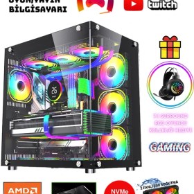 Resim Zeiron Webstar X10 Ryzen 5 7500F Ddr5 32GB Ram 1tb M.2 Nvme SSD 16GB RTX5060TI Sıvı Soğutmalı Oyuncu Bilgisayarı 