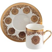 Resim Lotus Mahpeyker Bone Porselen 6 Kişilik Kahve Fincan Takımı 