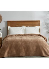 Resim Karaca Home Sandra Bej Çift Kişilik Balık Sırtı Pamuk Battaniye Bej 
