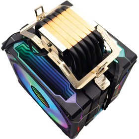 Resim zoko Ice Pro BP6 Siyah Auto Rainbow Fanlı Kule İşlemci Fanı 