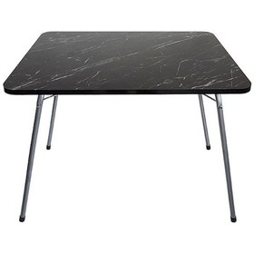 Resim Bofigo 60 x 80 CM Granit Desenli Katlanır Masa Balkon Bahçe Kamp Masası Piknik Masası Siyah 