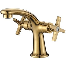 Resim Nsk Lavabo Bataryası Trinity Çift Kollu Tek Gövde Altın N3013119 