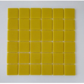 Resim MozaiKristaL Mutfak Tezgah Arası Ve Tüm Yüzeyler Için 50x50x5 Mm Sarı Cam Mozaik ( 1 Koli=1 M2 Fiyatıdır ) 