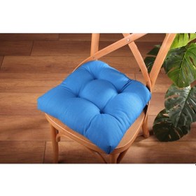 Resim Altınpamuk Altınpamuk Lüx Pofidik Mavi Sandalye Minderi Özel Lüx Dikişli Bağ 